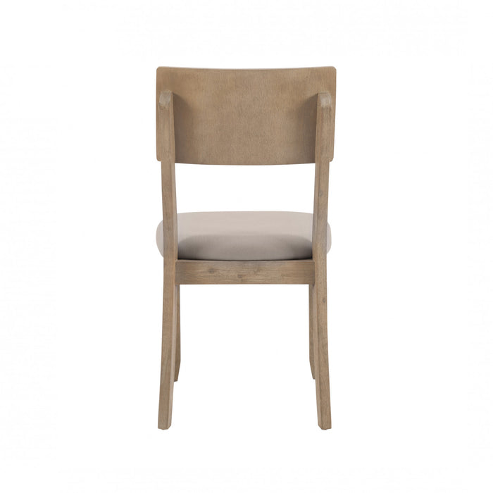 Chaise de salle à manger Jorissen en tissu d’apparence lin gris - ensemble de 2