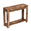Console de 40 po avec 2 tiroirs et tablette - bois recyclé brun