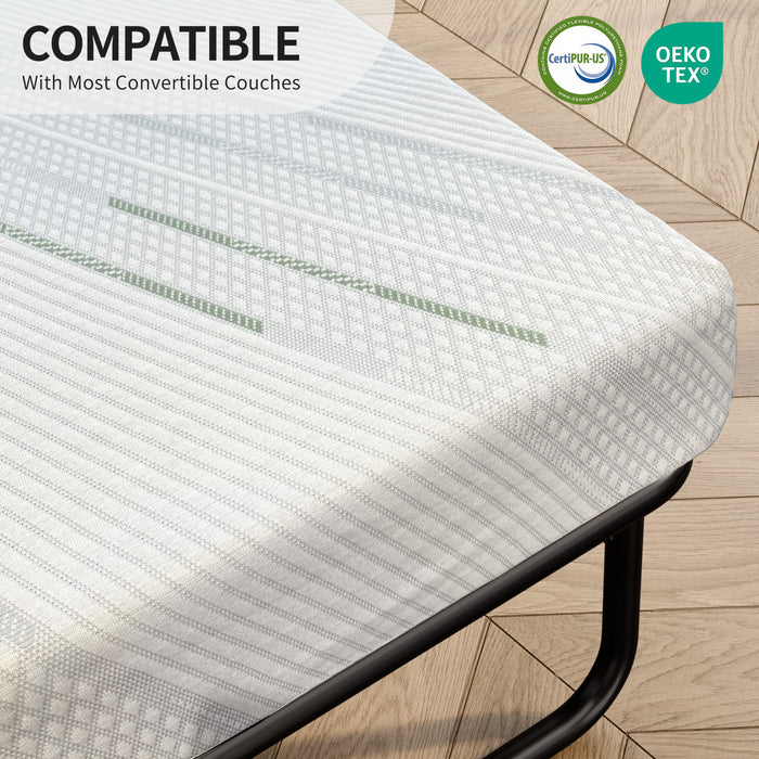 Mason matelas de canape en mousse a memoire de forme gel de 5 pouces, taille double - blanc