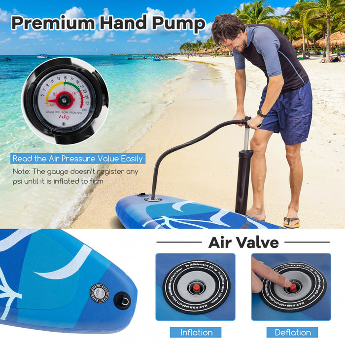 Grand Conseil Gonflable De Sup Goplus, Conseil De Pagaie Portable Avec Des Anneaux 5d Se Tiennent Sur Le Conseil De Pagaie Pour La Jeunesse Et L'adulte Marine