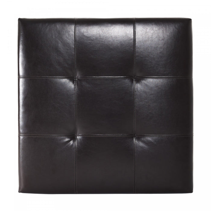 Liam Ottoman Coffre Carre Large de 34,25\" en Simili Cuir avec Rangement, Chocolat