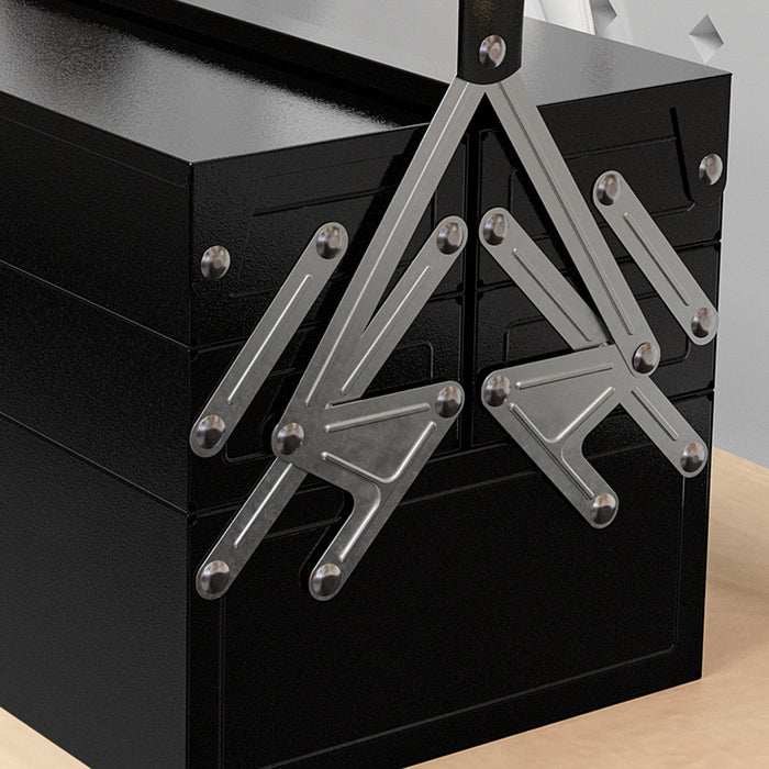 Durhand Boite A Outils En Metal, Coffre A Outils En Acier Avec Poignee Noir