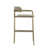 Serene Mid-Century Modern Metal Upholstered Barstool in Taupe | Tabouret de bar en metal rembourre style mid-century moderne Serene, coloris taupe
