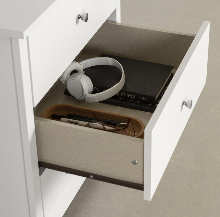 Vito Table De Nuit Avec Station De Chargement - Blanc Solide