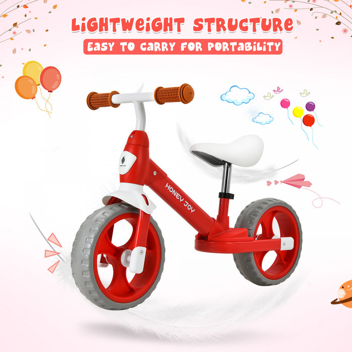 Honey Joy Kids Balance Bike Toddler Training Bike W / Feetrests Pour 2-5 Ans Rouge