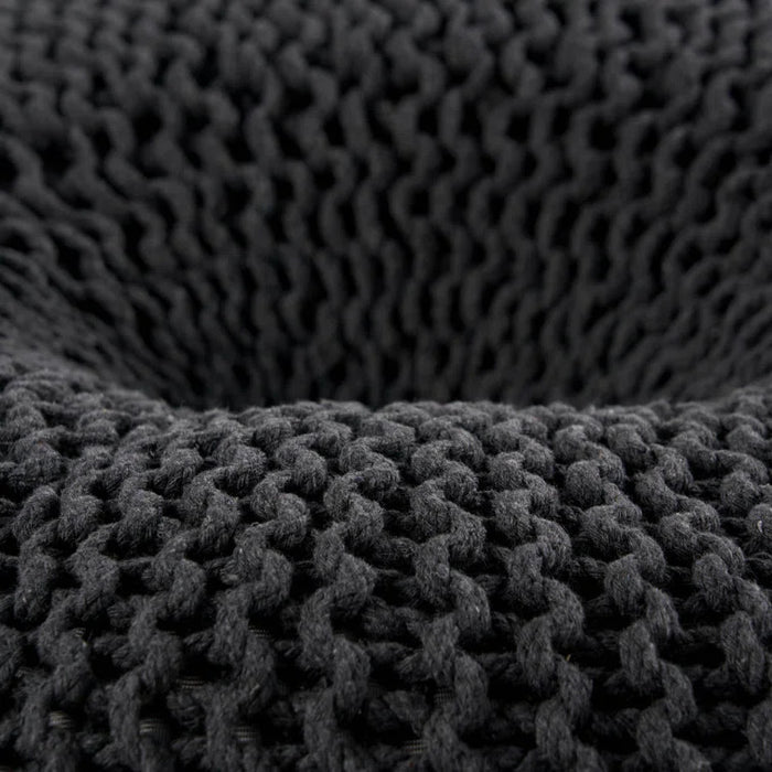 Pouf Rembourré Murphy, 100 % Coton - Noir