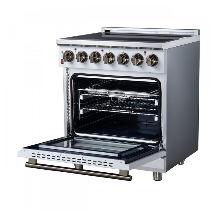 Cuisiniere electrique Massimo de 30 po, 5 foyers radiants, 4,32 pi³, blanc - FFSEL6020-30WHT