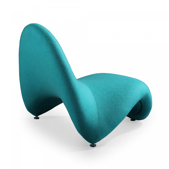 Fauteuil d’appoint moderne en melange de laine MoMa, couleur turquoise – Lot de 2