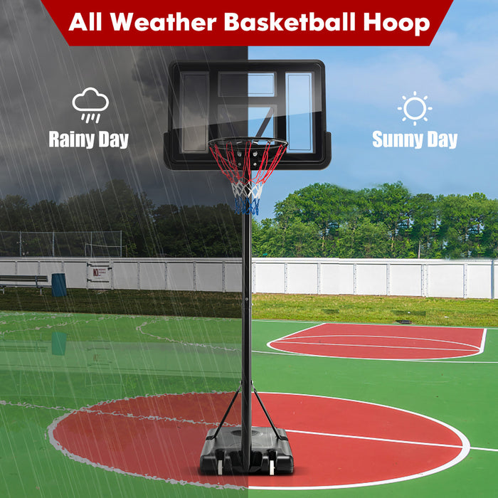 Panier De Basket Reglable En Hauteur 135-305cm, Jeu De Basket-ball Avec Panneau Arriere Incassable, Roues Et Base Remplissable, Support De Basket-ball Pour Enfants, Adolescents Et Adultes