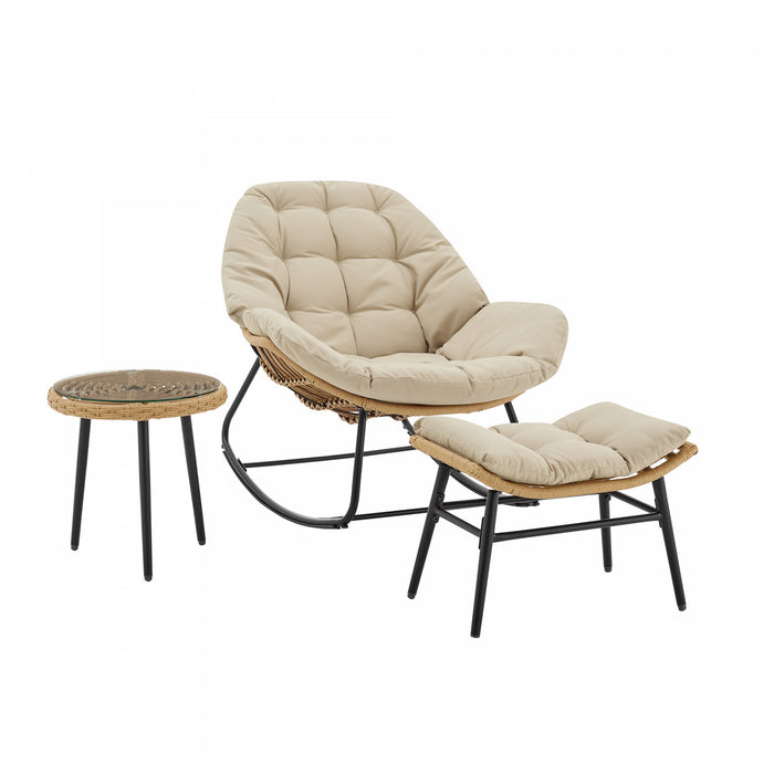 Ensemble de salon moderne Benson 3 pieces avec fauteuils, coloris creme