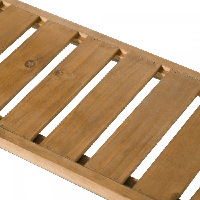Outsunny - Echelle A 3 Niveaux Pour Plantes - Etagere Pliable Pour Fleurs En Bois Pour L'exterieur, Le Jardin Et La Maison, Marron.