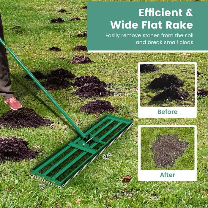 Costway Pelouse Nivelage Rake 36 \"x 10\" Outil De Pelouse De Niveau Pour Jardin Arriere-cour / Pelouse