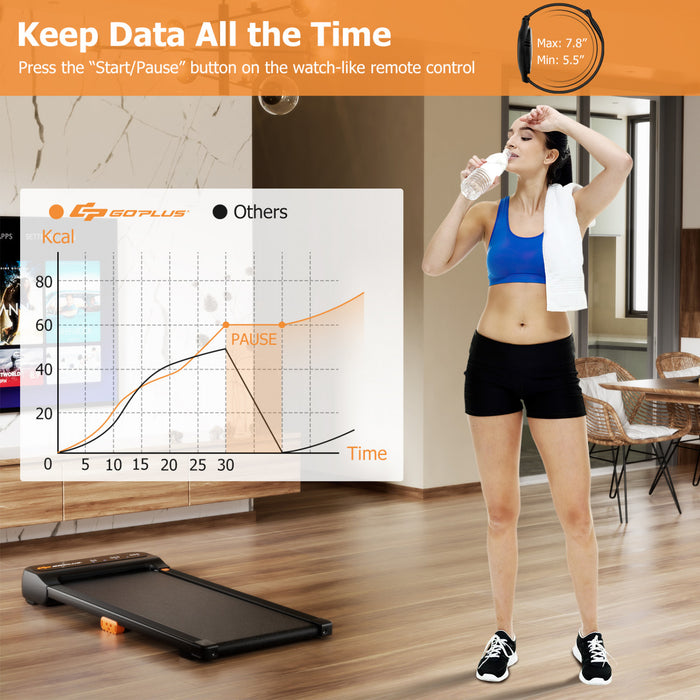 Walking Pad 2 En 1 Sous Le Tapis Roulant De Bureau Pour La Maison Avec Controle A Distance De Montre Et Ecran Led