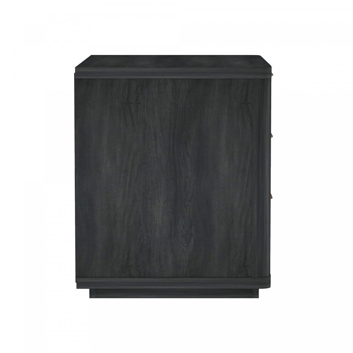 Table de nuit moderne Evelyn 32\" en gris charbon (3 tiroirs)