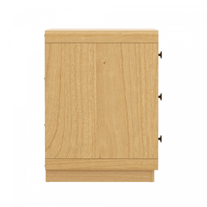 Table de nuit contemporaine Liora 28\" en naturel (3 tiroirs)