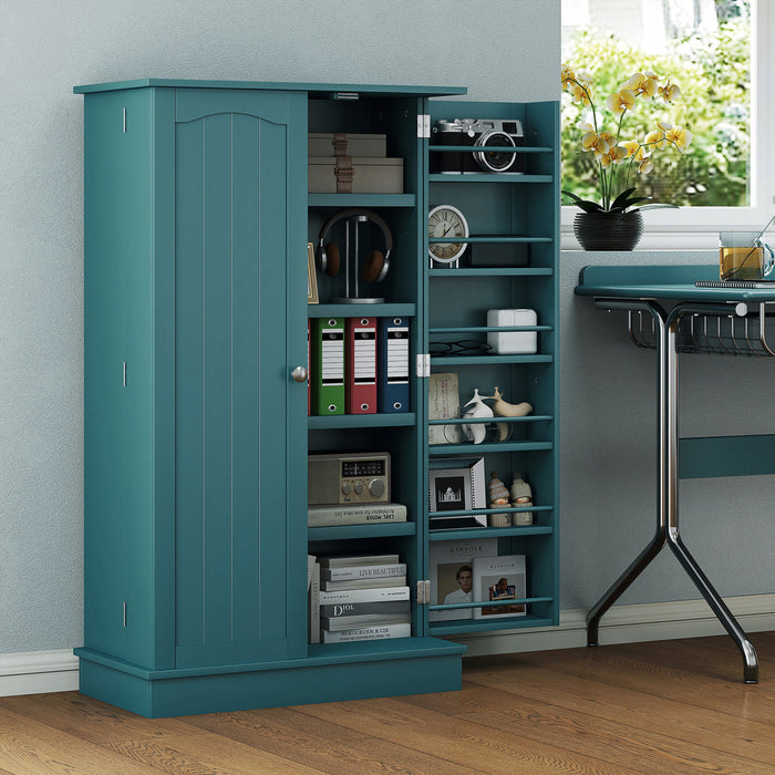 HOMCOM Armoire de rangement avec etageres a 5 niveaux, 12 etageres a epices