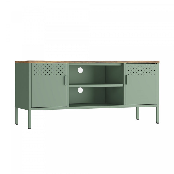 Armoire de rangement moderne Landen 47\" en metal, vert sauge