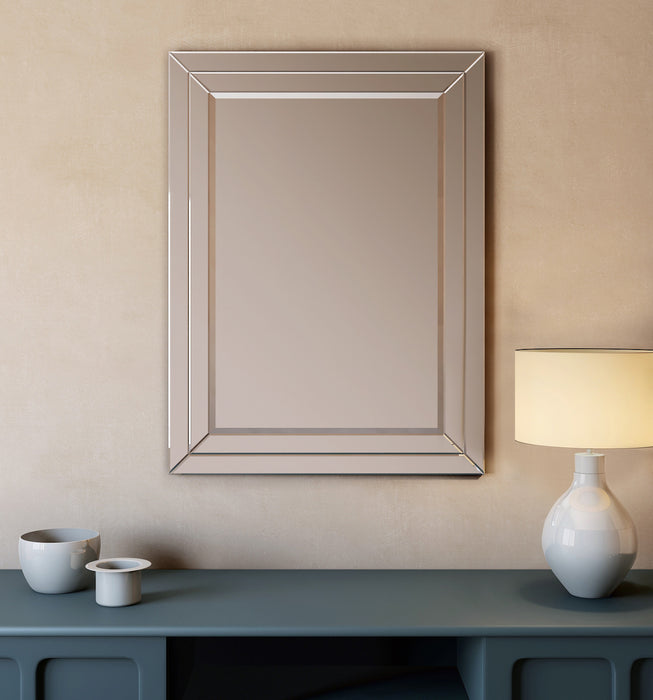 Clamp Miroir Rectangulaire Tout Verre à Double Biseau de 30 Pouces en Chrome