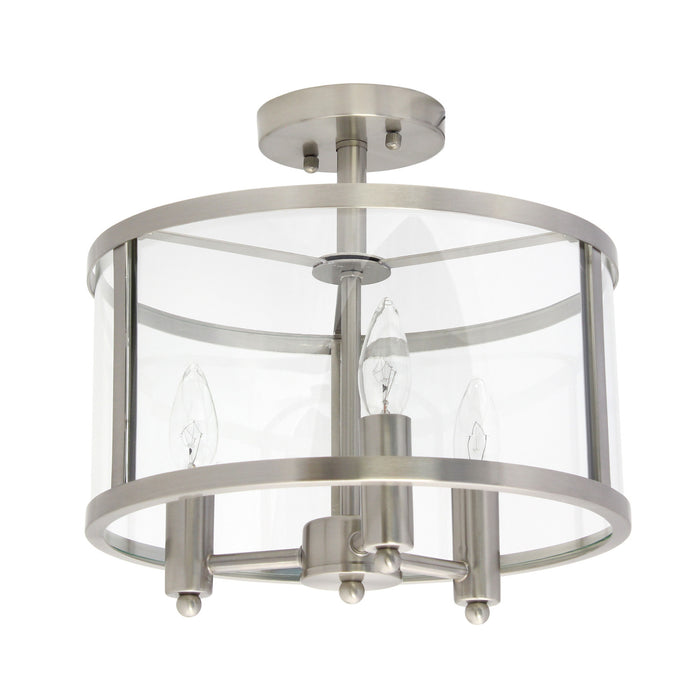 Salerno Plafonnier semi-encastre a 3 lumieres, Onyx, 13 po de diametre