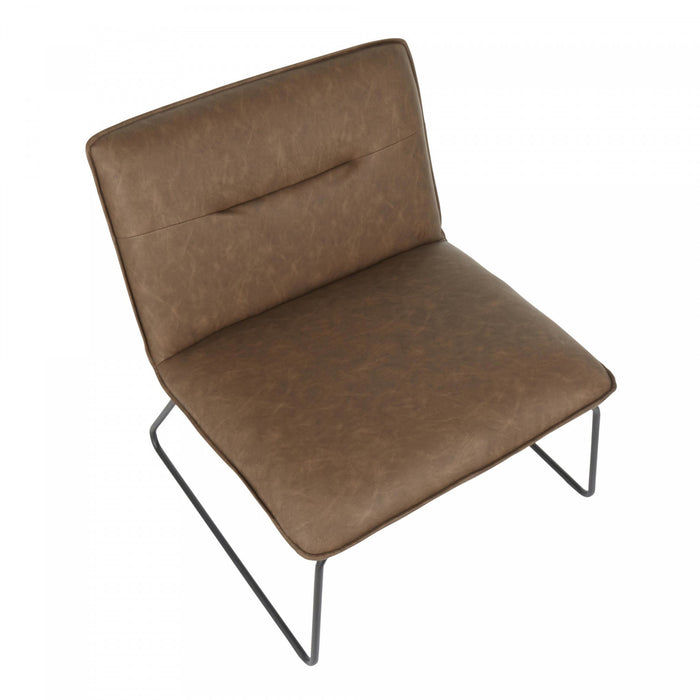 Chaise d’appoint industrielle Casper en similicuir - espresso