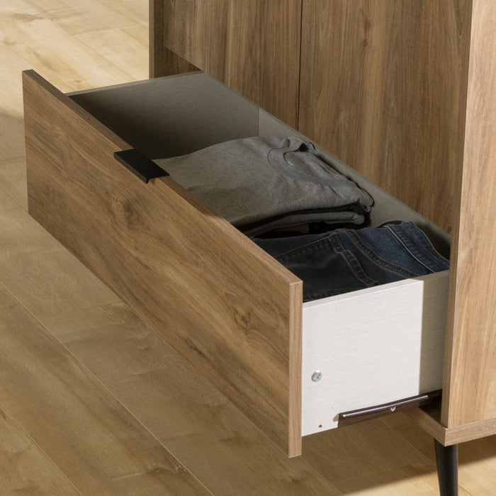 Oxford Armoire-penderie Avec Portes Et Tiroir - Manguier Naturel