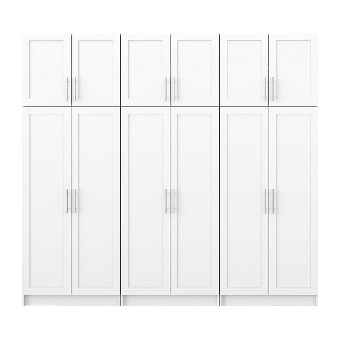 Elite Plus Armoire De Rangement De Garage A 3 Tablettes, 6 Pieces – Blanc