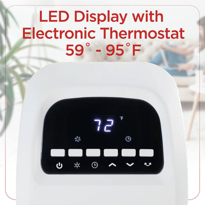 Radiateur tour oscillant Black+Decker de 18,7 po avec éléments en céramique et télécommande