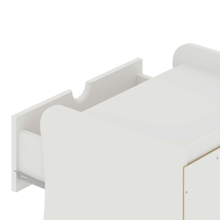 Table de nuit Coney style mid-century moderne 20\" en blanc (2 tiroirs)
