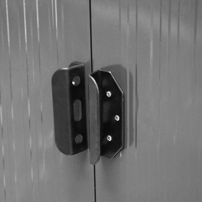 Outsunny 6' X 8.5' Abri De Jardin Exterieur En Metal Remise Rangement Outils En Acier Gris