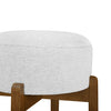 Vera Rubber Wood Bar Stool Set of 2 Indoor Seating with Round Ivory Cushion,Dark Walnut | Vera – Lot de 2 tabourets de bar en bois d’hevea pour interieur avec coussin rond ivoire, finition noyer fonce