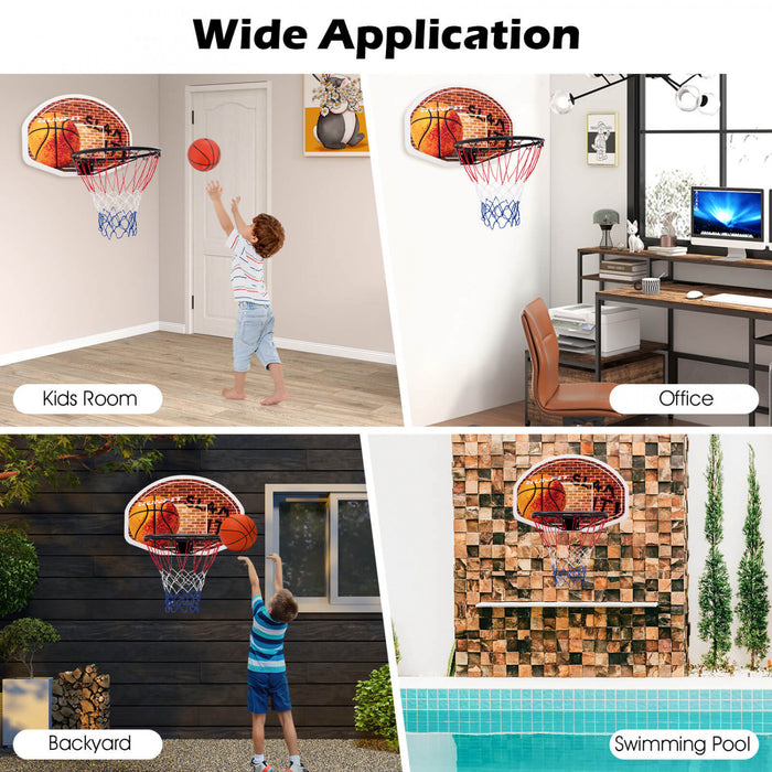 73 X 49cm Mini Panier De Basket-ball, Panneau De Basket-ball Mural, Panneau De Basket-ball Portable Et Combine De Bord, Sports D'interieur Et D'exterieur Convenant Aux Adultes Et Aux Enfants