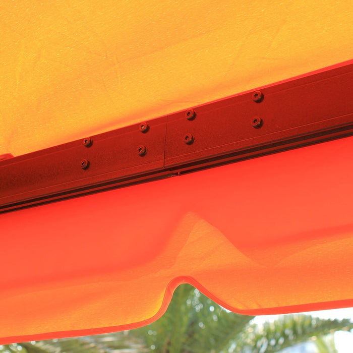 Outsunny 10 X 13pi Belvedere Cadre En Aluminium Tonnelle Auvent Double Niveau Abri De Jardin Avec Filet Et Rideaux, Orange