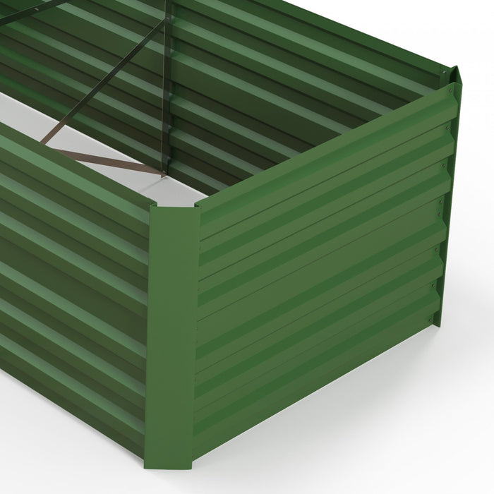 Outsunny Jardiniere Surelevee En Metal Avec Tiges Renforcees, Vert