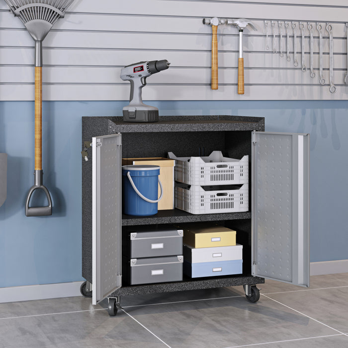 Ensemble de garage moderne Fortress 6 pieces en gris fonce