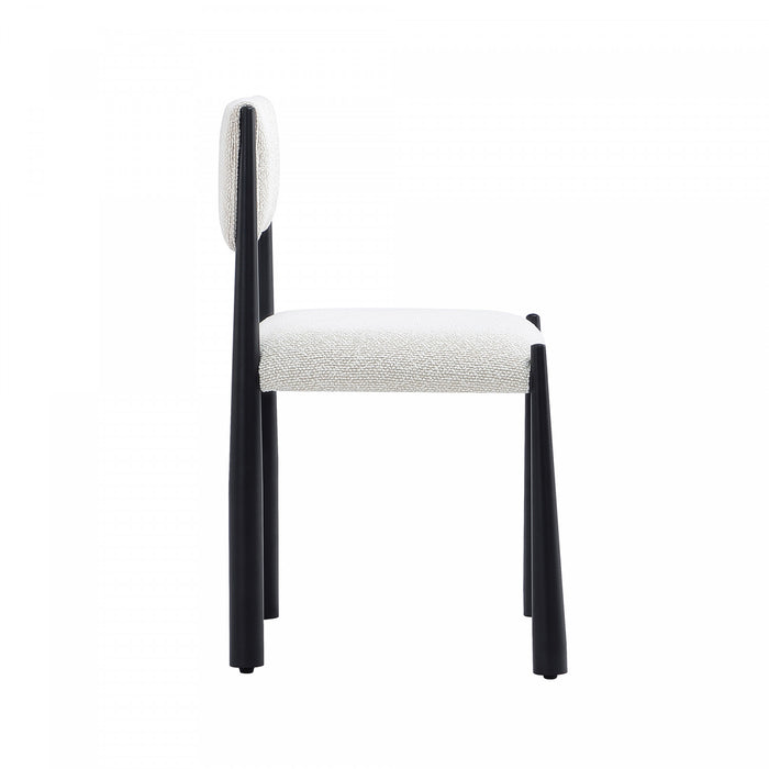 Chaise d’appoint en metal boucle creme Lennor style milieu du siecle – Lot de 2
