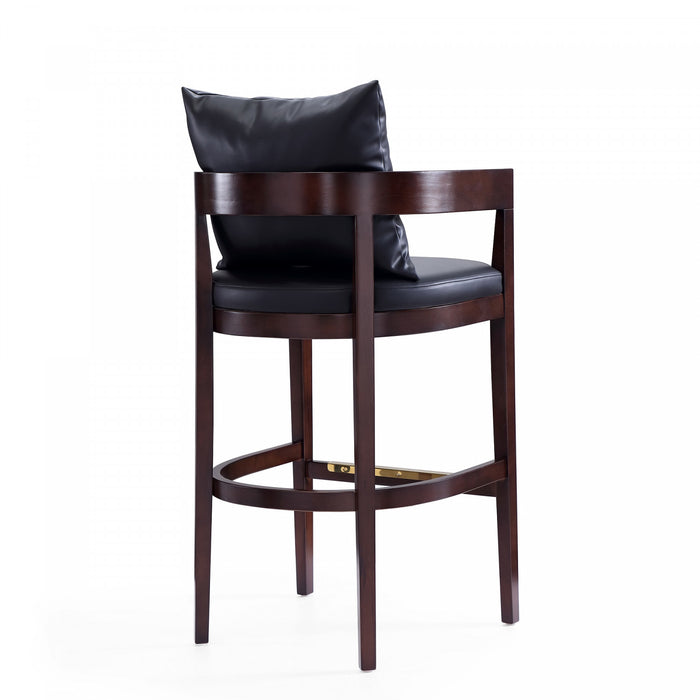 Tabouret de bar en bois rembourre style mid-century Ritz noir - Lot de 3