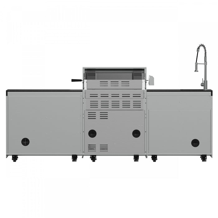Cuisine d'exterieur Bulnes – BBQ en acier inoxydable de 60 000 BTU et comptoirs noirs – FODKT2506BLK