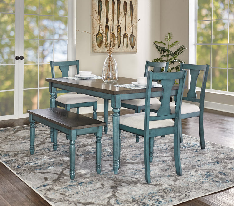 Chaise de salle à manger Willow en tissu bleu sarcelle - ensemble de 2