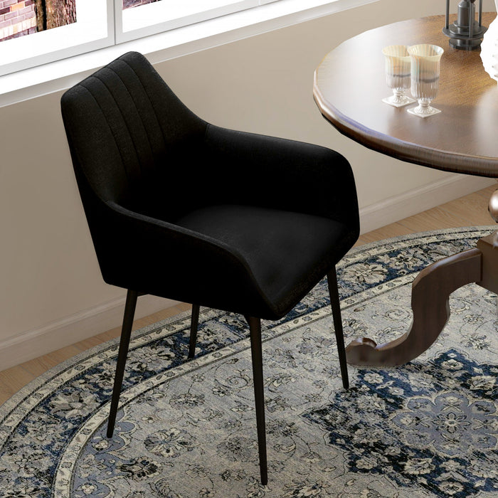 HOMCOM Ensemble de 2 chaises de salle a manger rembourrees, noir