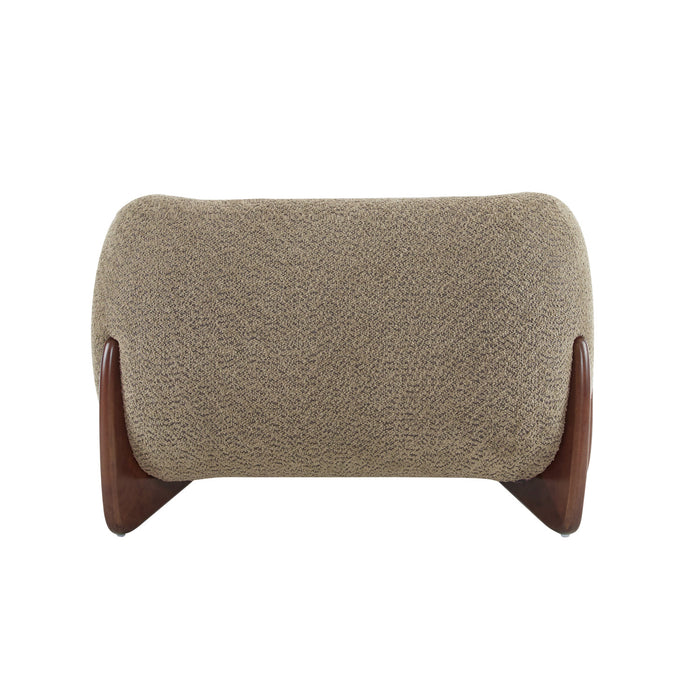 Tuxor Fauteuil Moderne en Bouclette a Design Tuxedo, Brun Clair, Noyer