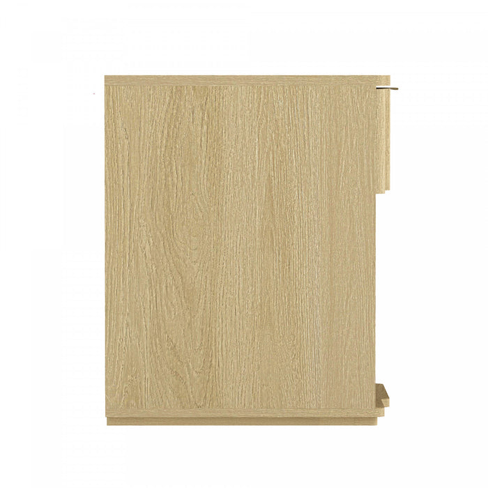 Table de nuit Clive style milieu du siecle moderne 56 cm en chene naturel (1 tiroir)