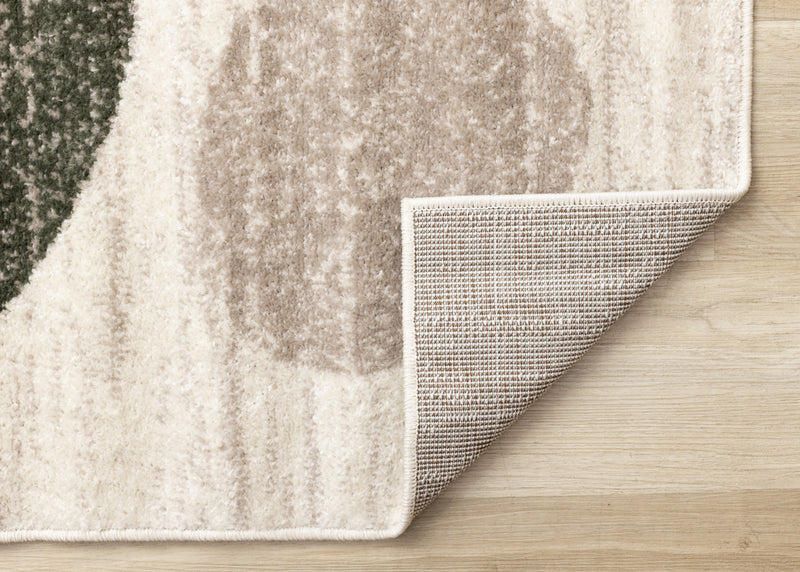 Carpette Marley verte, jaune et taupe à motif géométrique - 5 pi 3 po x 7 pi 7 po
