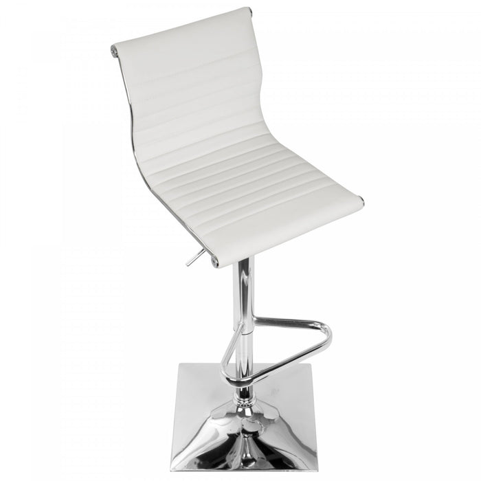 Tabouret bar pivotant réglable contemporain Masters en similicuir - blanc