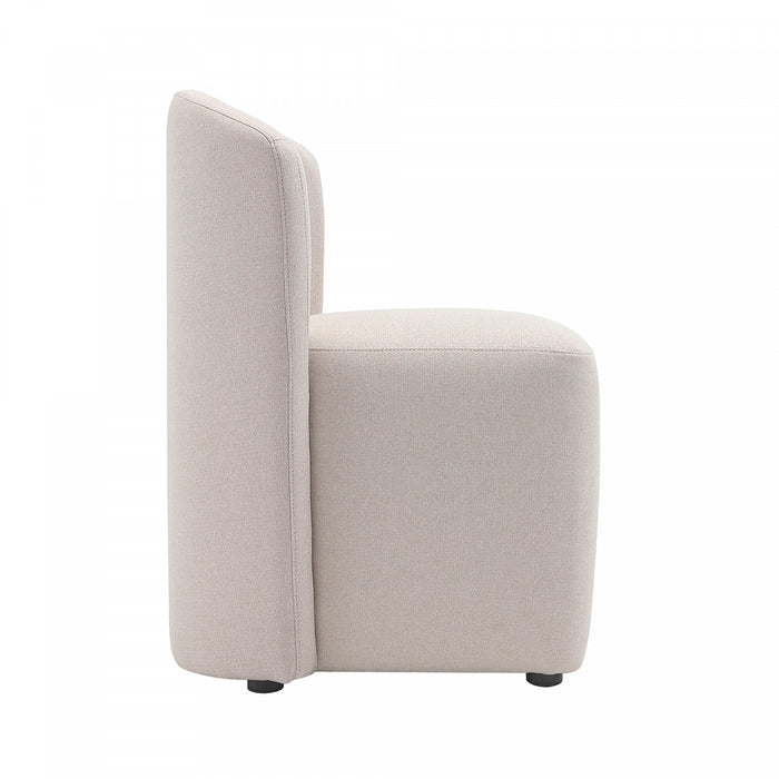 Chaise d’appoint contemporaine moderne Hearth, rembourree, coloris orge