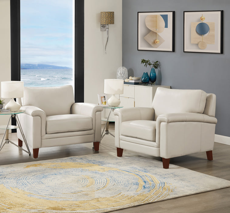 Fauteuil Westcott de Hydeline en cuir - vanille