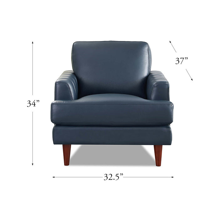 Fauteuil Cassis de Hydeline en cuir - bleu marine