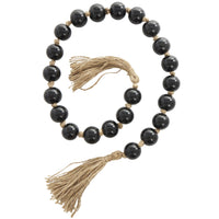 Grande guirlande de perles de 45 po en verre - brun foncé