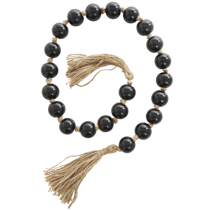 Grande guirlande de perles de 45 po en verre - brun foncé