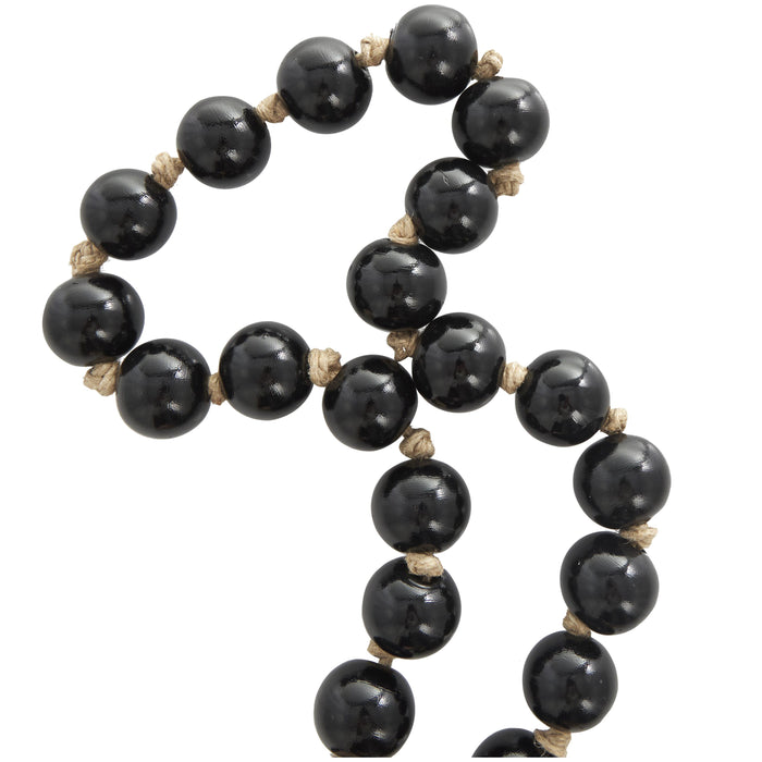 Grande guirlande de perles de 45 po en verre - brun foncé