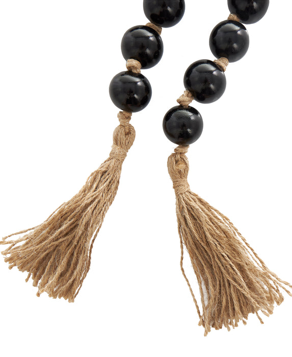 Grande guirlande de perles de 45 po en verre - brun foncé